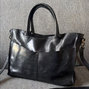 Raven + Lily Black Leather satchel Handbag